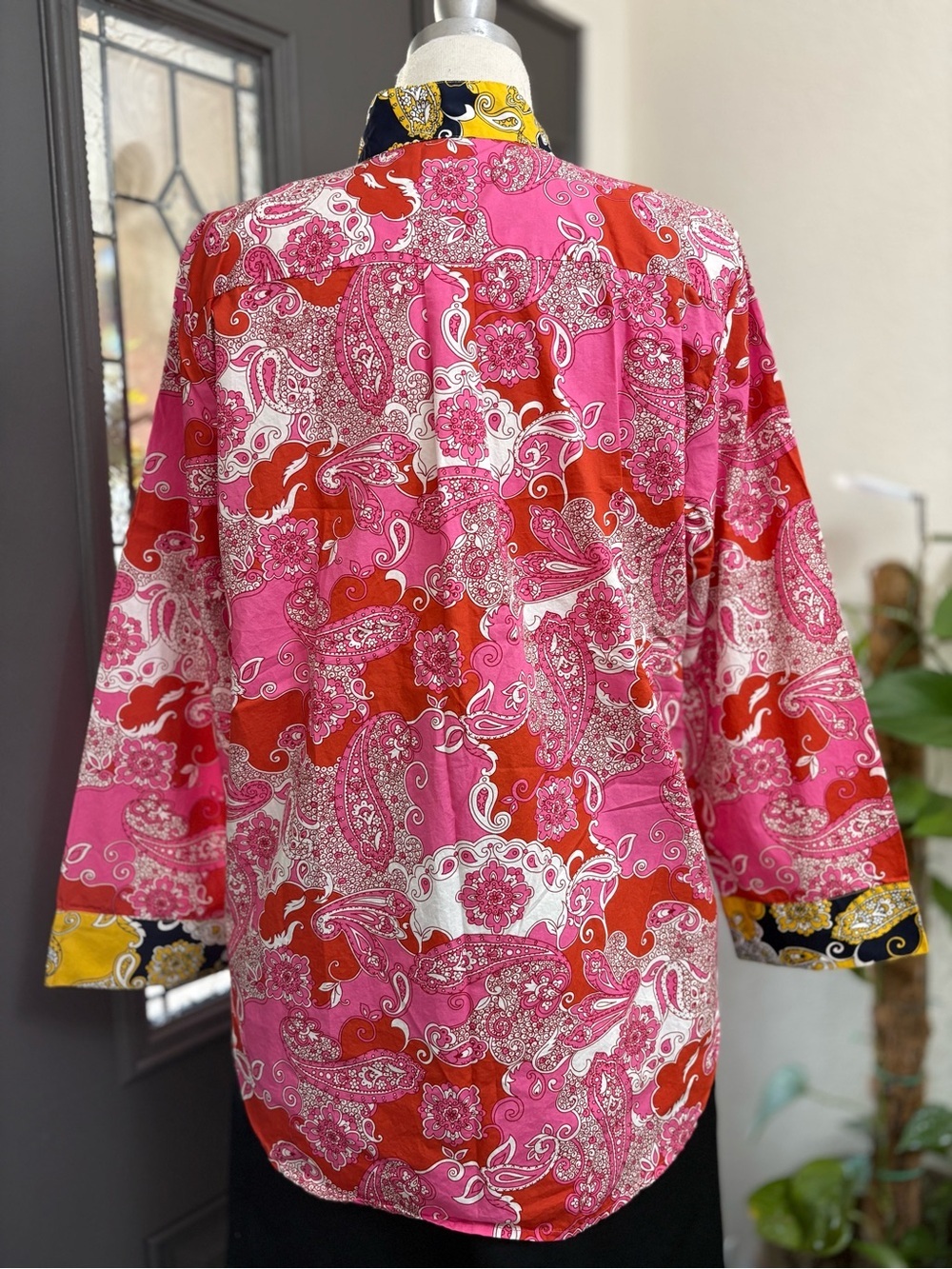 J. Crew Band Collar  Cotton Poplin Popover Tunic in Vintage Paisley - Picture 8 of 10